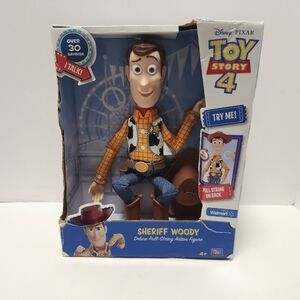 Disney Pixar Toy Story 4 Sheriff Woody Pull String Doll 16 Inch NEW